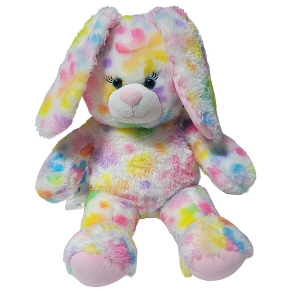 Build A Bear Easter Bunny 17 in Rabbit Spring Floral Dotted Plush Stuffed Animal - Picture 1 of 5